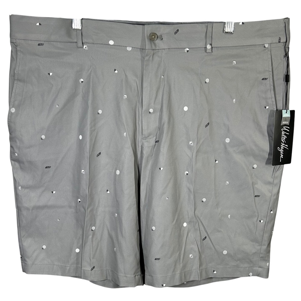 Walter Hagen Perfect 11 Art Deco Print Golf Shorts Men's 42 Grey Moisture Wick